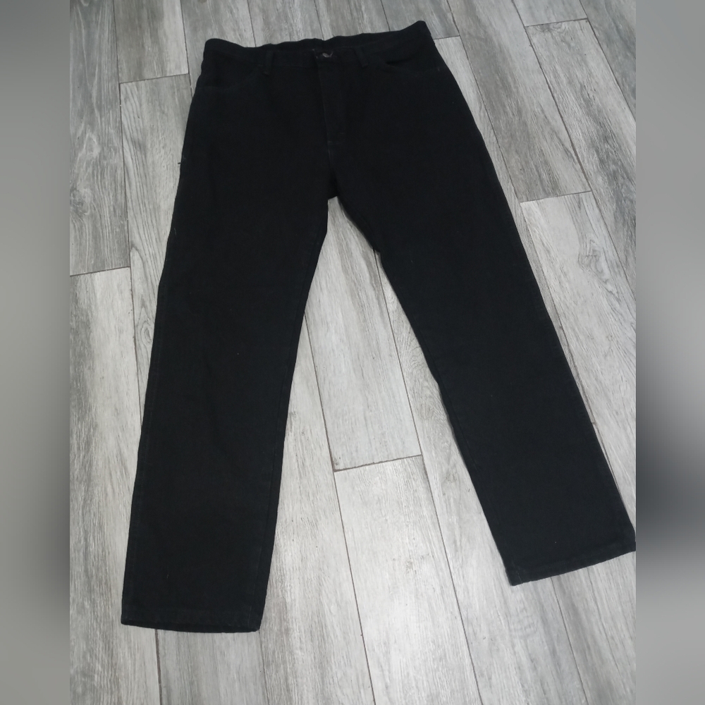 Rustler Wrangler Black Heavyweight Denim Regular fit Straight Leg Jeans 40x32